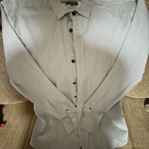 Elegant Men's Black and White Button-Down Shirt